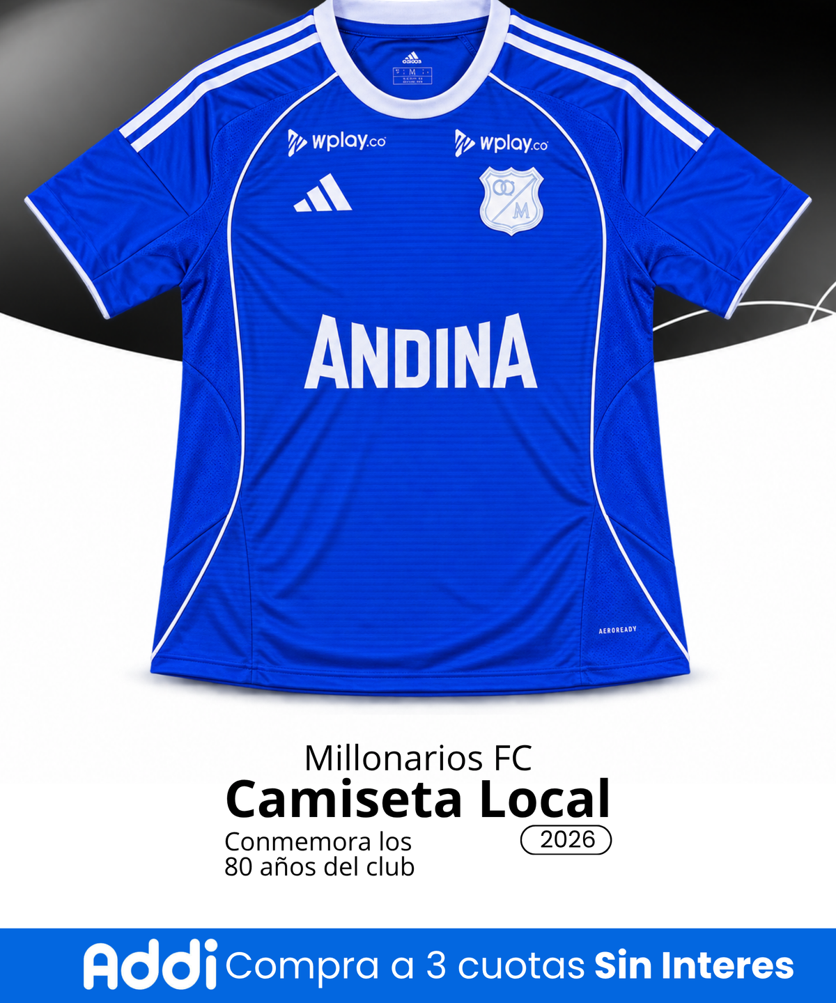 Camiseta Local Millonarios Temporada 2026
